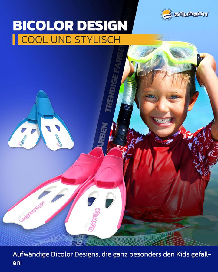 AQUAZON Flipper Flossen, Schnorchelflossen, Taucherflossen, Schwimmflossen für Kinder, Jugendliche,