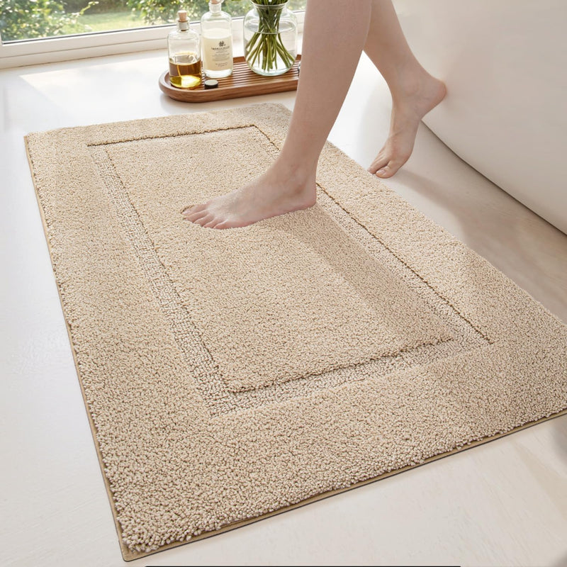 DEXI Badezimmerteppich 60 x 90 cm, Badteppich rutschfest Waschbar, weicher Badematte, Mikrofaser Abs