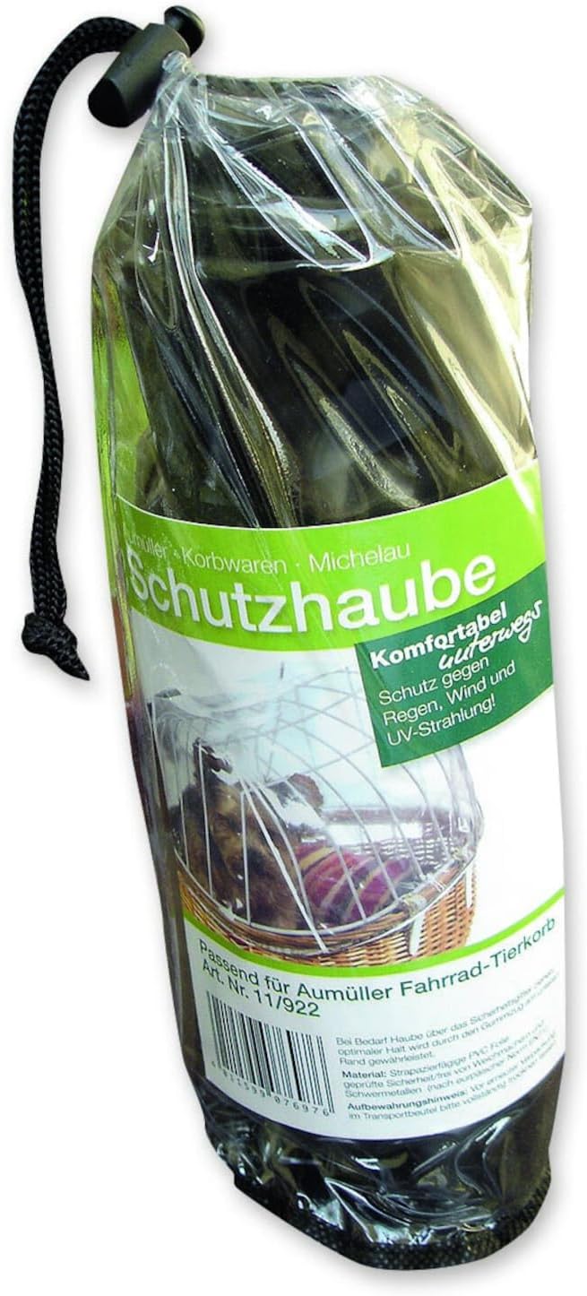 Aumüller Fahrrad-Tierkorb mit Halter + Schutzhaube - Gepäckträgermontage