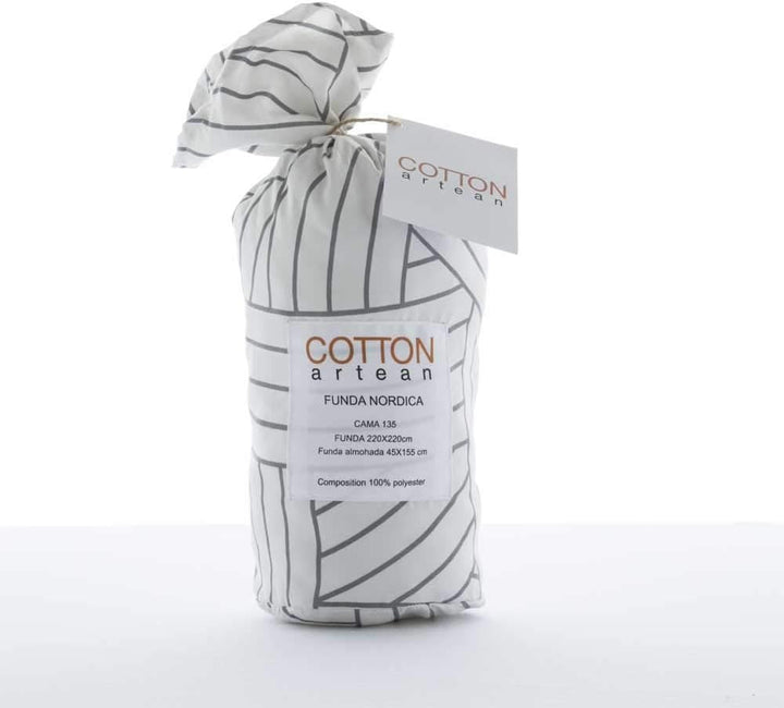 COTTON ARTEAN Salinas Wende-Bettbezug für Bett mit 135 cm, Knopfverschluss Cama 135 ( 220 ancho x 22