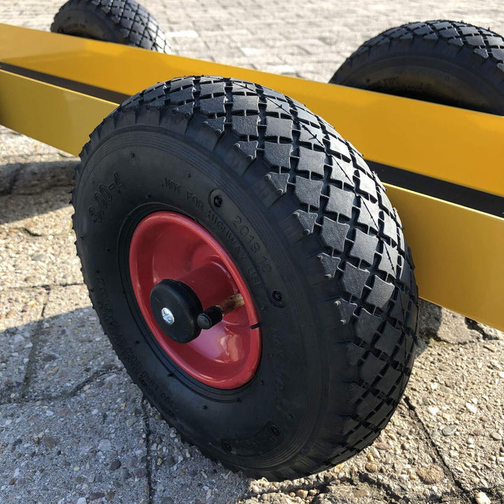 Ravendo Plattenwagen 4 Rad 300 Kg Länge 98,5 cm Schwerlast Lasten Karre Transportkarre Luftreifen Ma