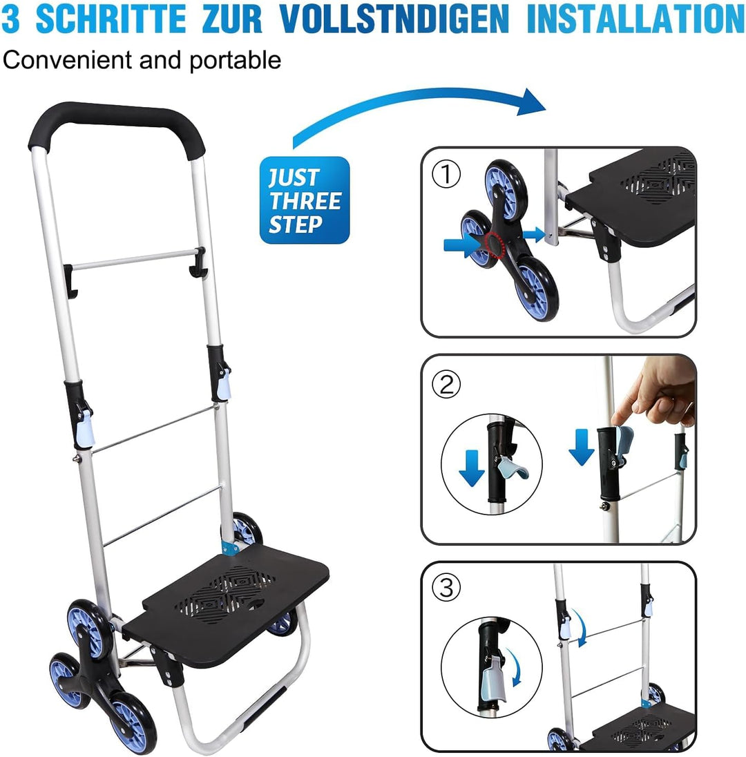 Einkaufstrolley, Trolley, klappbar, Einkaufstasche mit Rollen, Tasche abnehmbar, Einkaufstrolley Tre