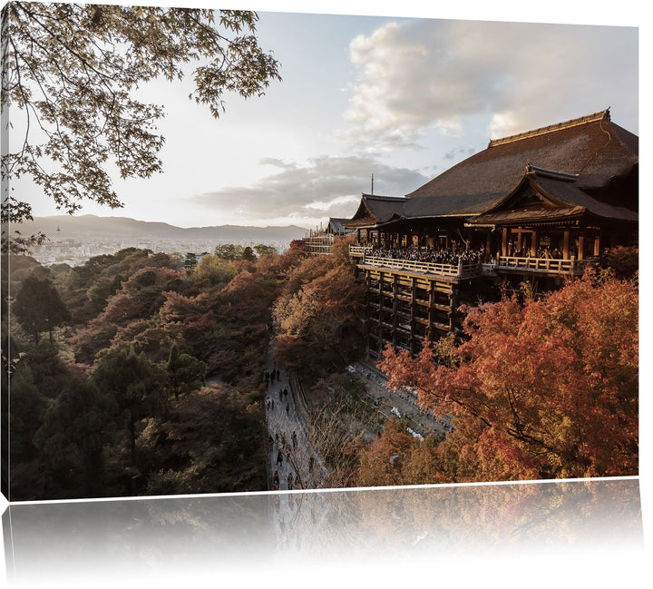 rieisger Kiyomizu-dera Tempel in Kyoto schwarz/weiss Format: 100x70 auf Leinwand, XXL riesige Bilder
