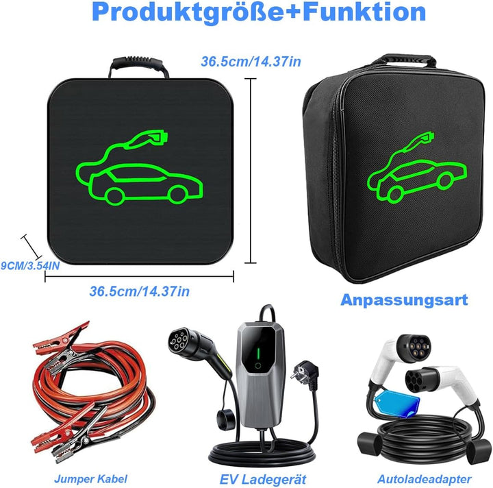 Tragbare EV Kabeltasche für Ladekabel & Autozubehör, Organizer Tasche aus 1680D Nylon, Aufbewahrung