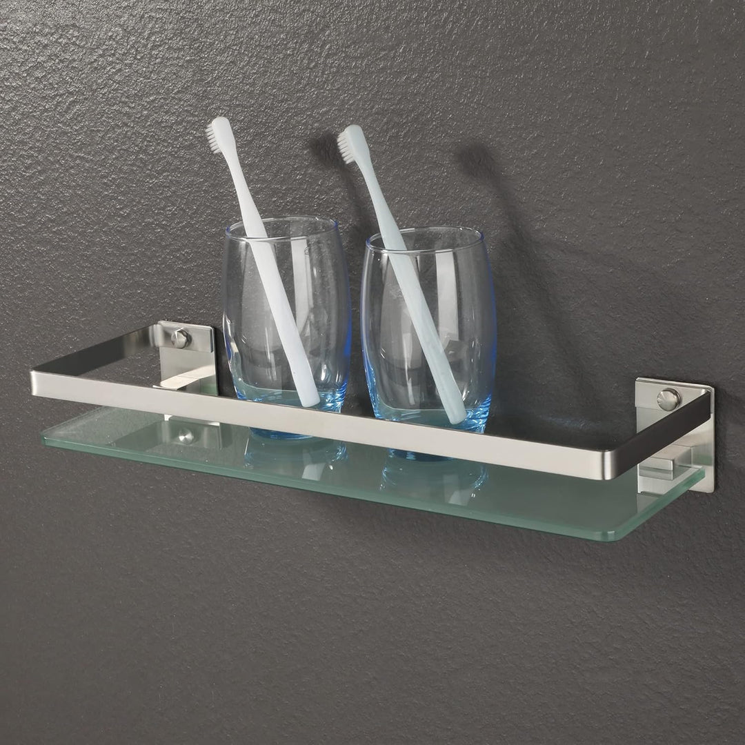SAYAYO Duschablage Duschregal Edelstahl Glasregal Badezimmer Regal Gebürstete Shower Shelf Shampoo H