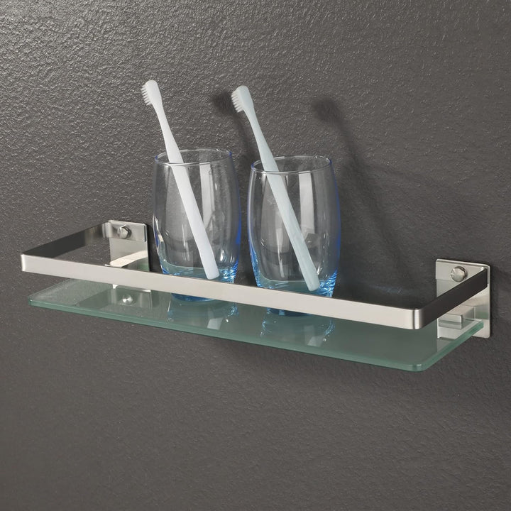 SAYAYO Duschablage Duschregal Edelstahl Glasregal Badezimmer Regal Gebürstete Shower Shelf Shampoo H