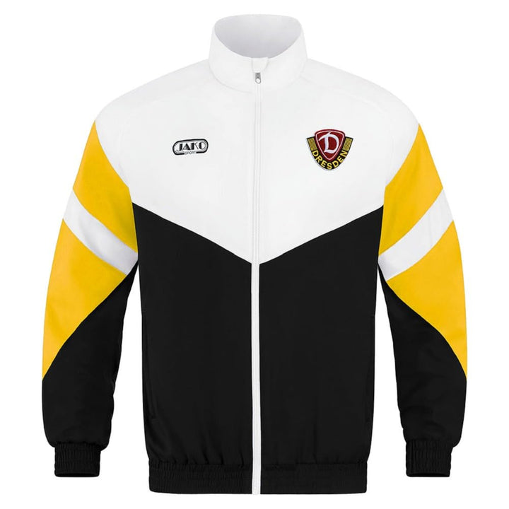 JAKO SG Dynamo Dresden Retro Jacke Freizeitjacke Trackjacket XXL Black/White/Yellow, XXL Black/White