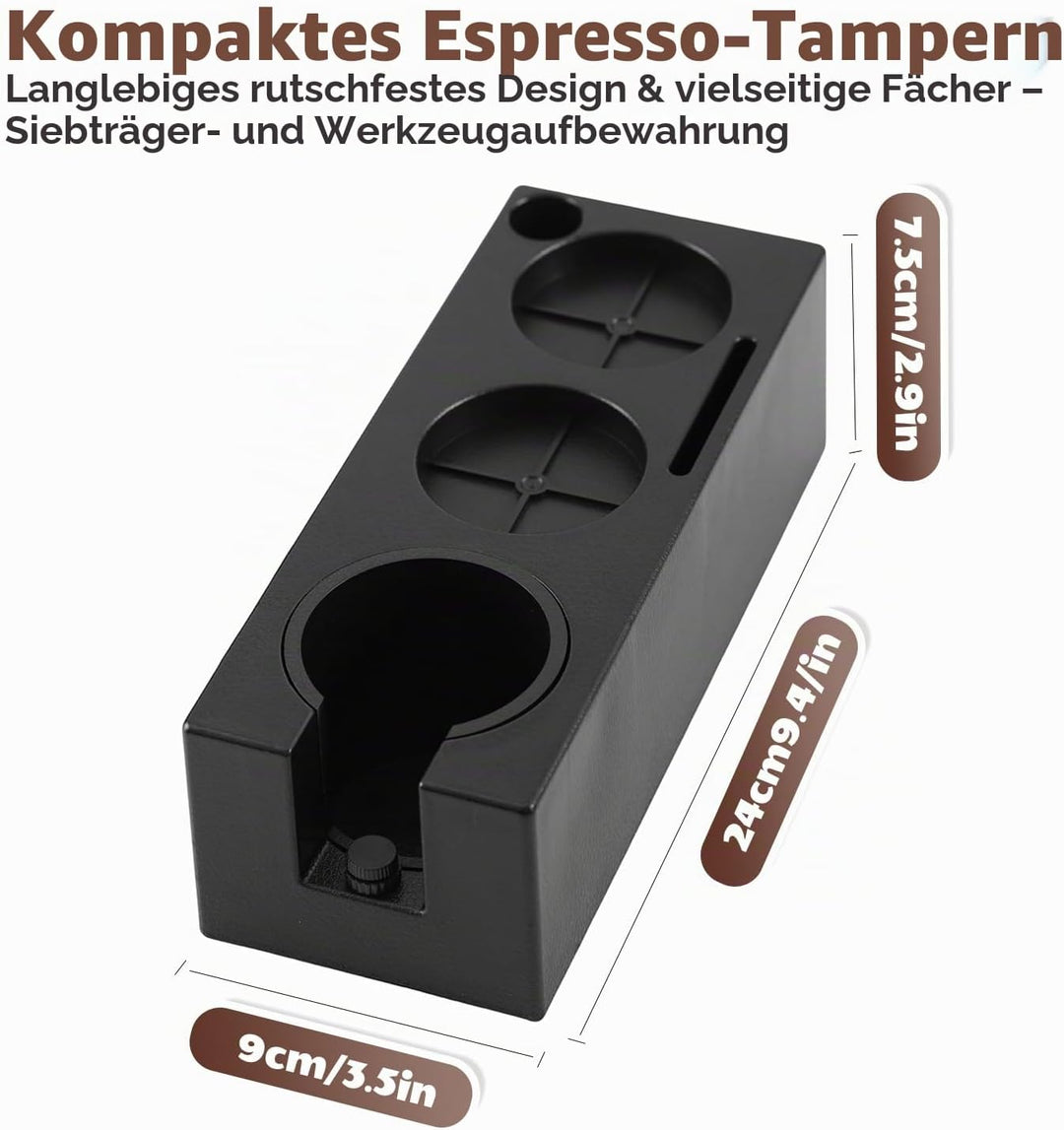Tamperstation Barista: ABS Kunststoff, Espresso Station, Modernes Design, Kaffee Zubehör, Tamping St