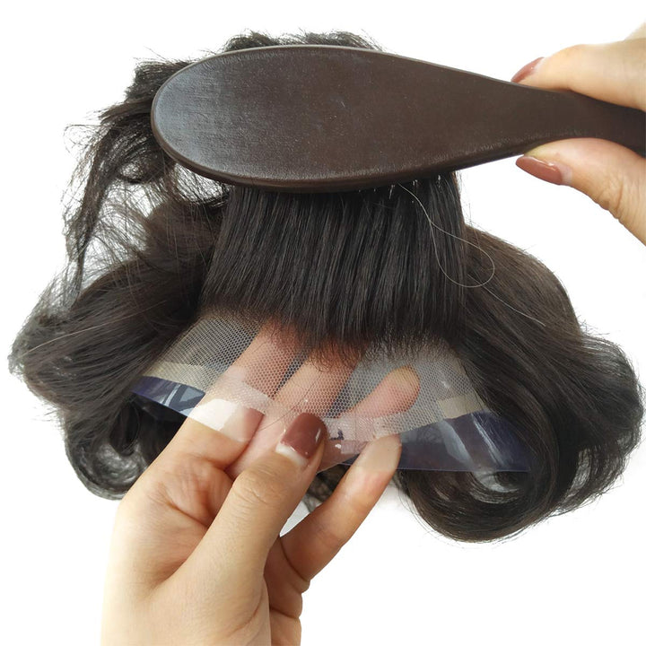 Hairnotion Toupet für Männer Schweizer Spitze Menschliches Haar Natürlich Perücken Echthaar Männer T