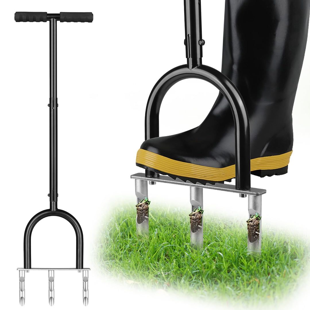 Aerifizierer für Rasen | 3 Hohlspoon Rasenbelüfter, Rasenspecht Aerifizierer - Premium Gartengerät z