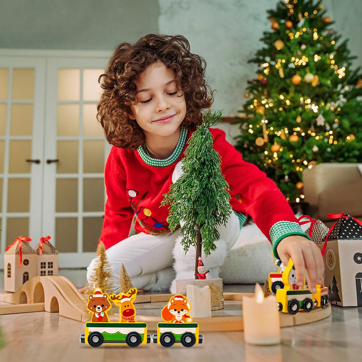 Adventskalender 2024 für Kinder, Commodum 24 Tage Weihnachten Adventskalender Countdown, Holz Eisenb