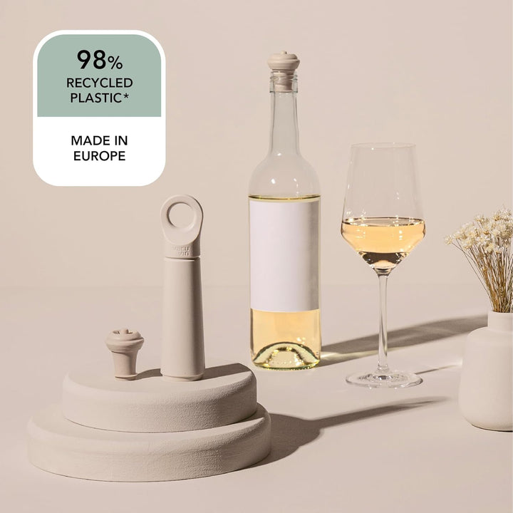 Vacu Vin Weinpumpe Loop - Vakuum Weinflaschenverschluss - 1 Pumpe 1 Stopper aus 98% Recyceltem Mater