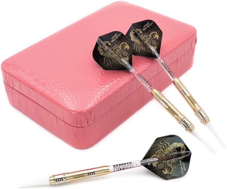 Cuesoul 16 Grams Deluxe Soft Tip Darts Set with Luxury Case（Black Scorpion Series） HX-STL-B2304+D601