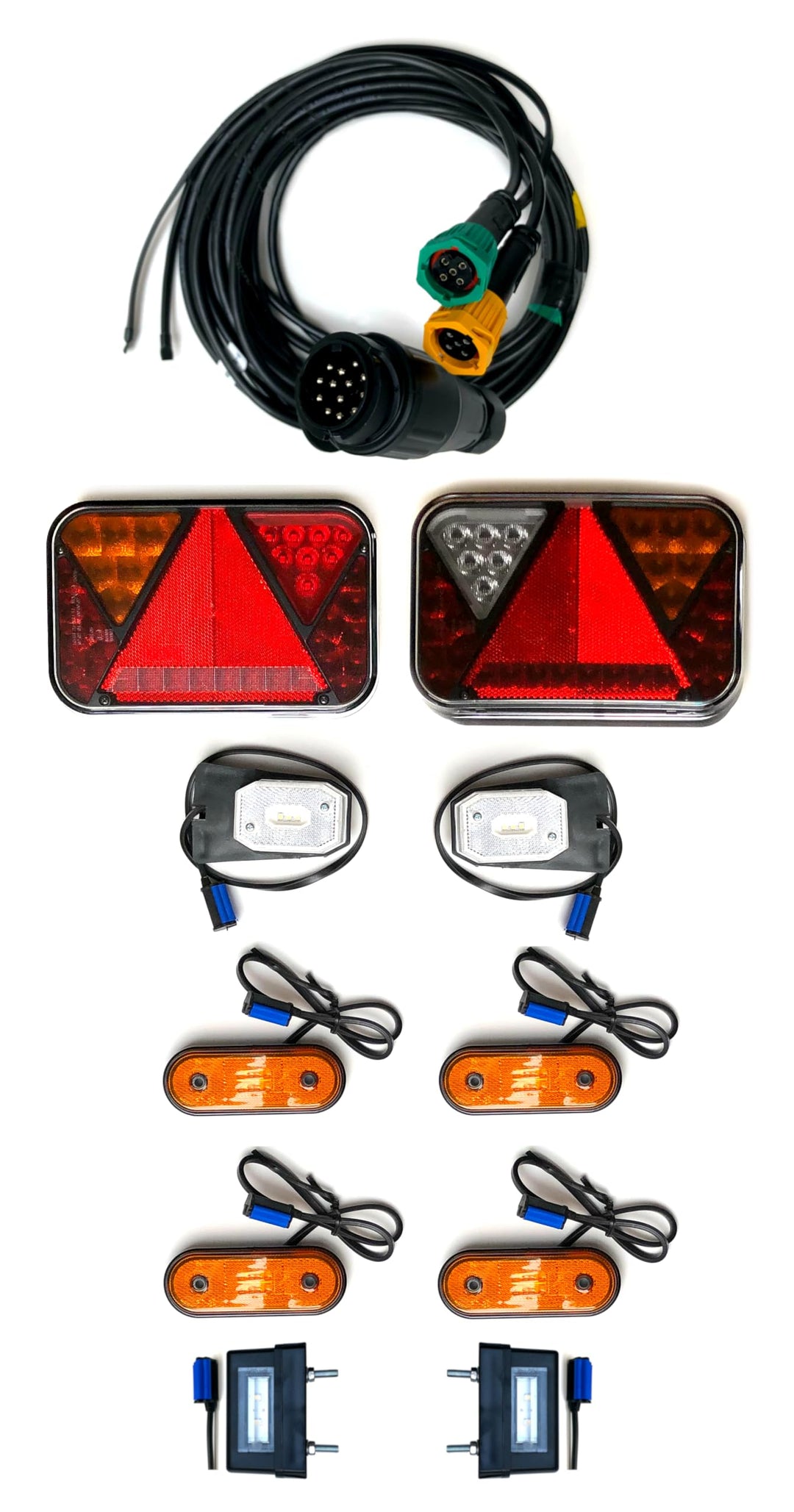 LED Anhängerbeleuchtung SET 12V Rückleuchten 13 polig Kabelsatz 7m Leuchten Set