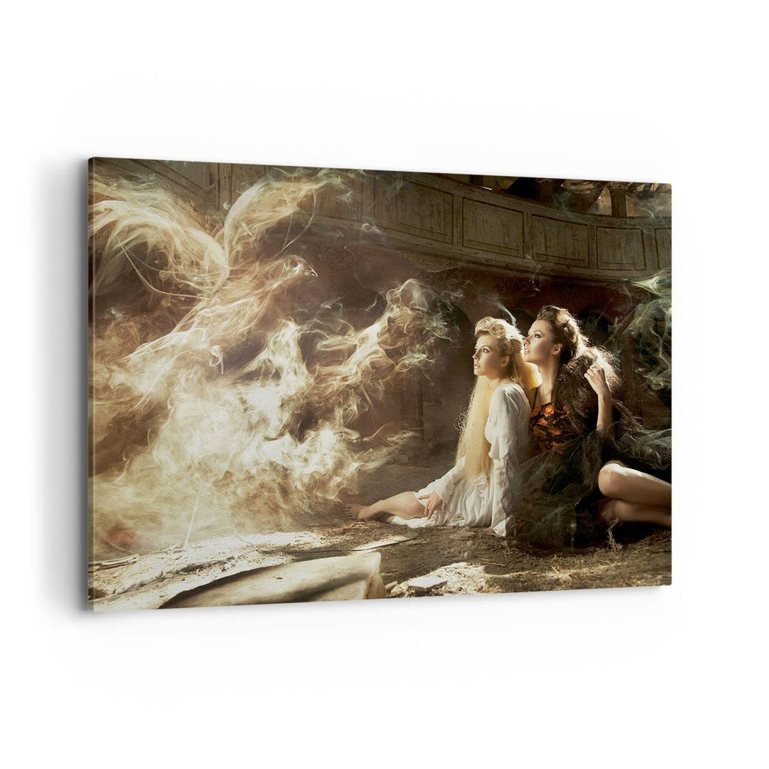 Bilder auf Leinwand 100x70cm Leinwandbild Vogel Körper Mode Blume Gross Wanddeko Bild Schlafzimmer K