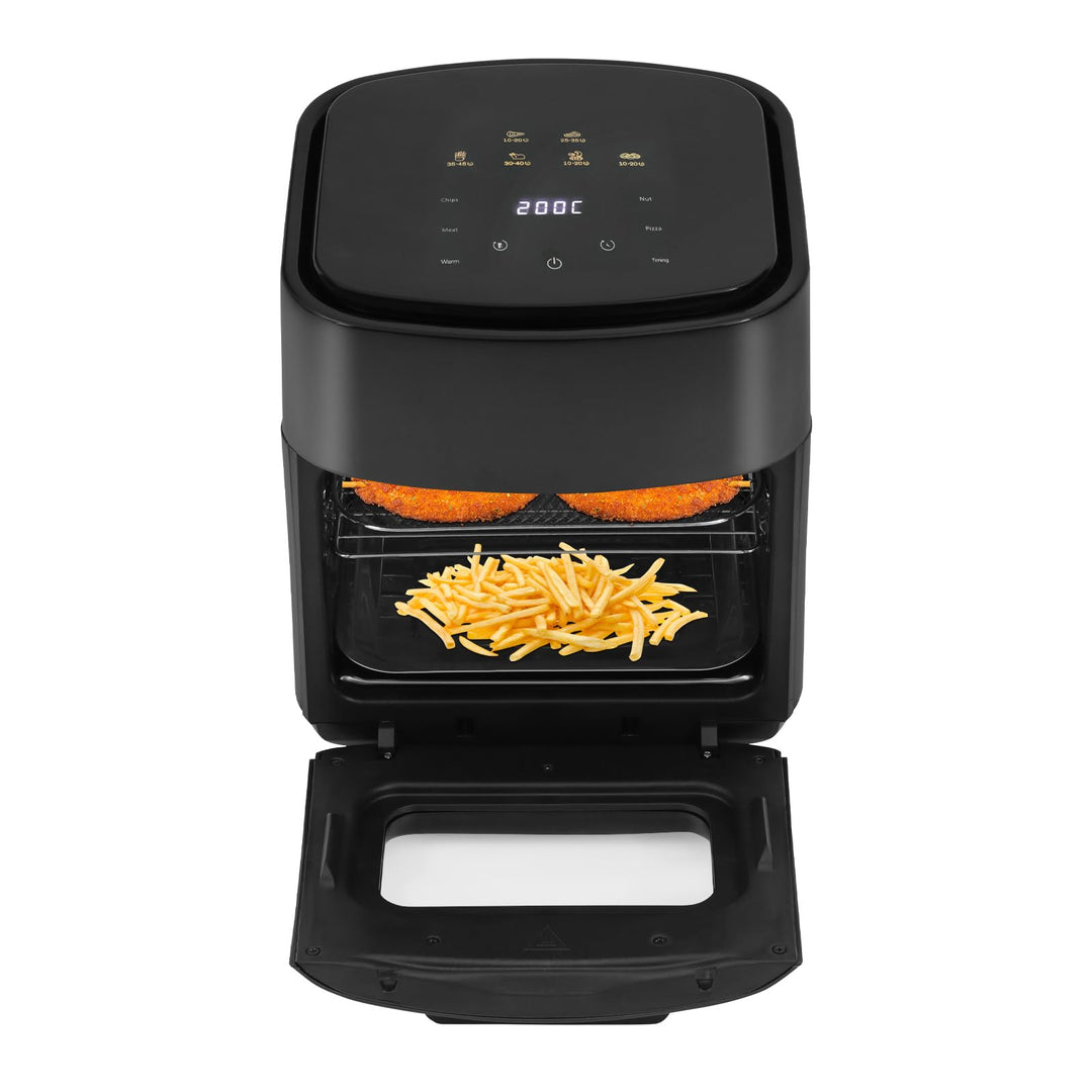 15L Minibackofen Heissluftfritteuse, Heissluft-Backofen 1400W mit 3 Zubehör, Heissluftfritteuse mit