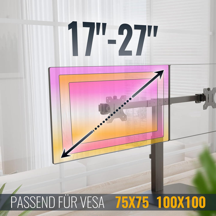RICOO Monitor Halterung Tisch Gasdruckfeder für 17-34 Zoll, VESA Tischhalterung, Monitorarm TS4111,