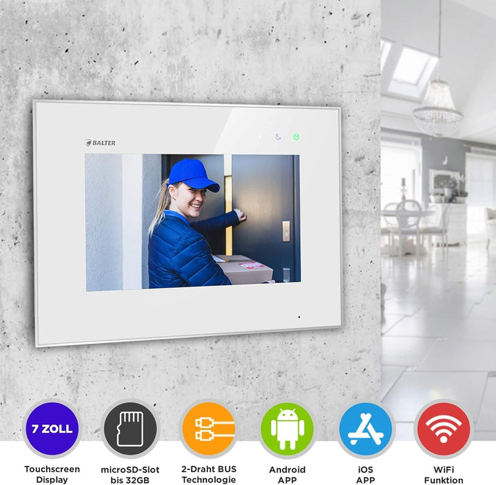 Nonic Balter EVO Aufputz Video-Türsprechanlagen WLAN Set 2 Familienhaus (1x Türstation mit Kamera Sc