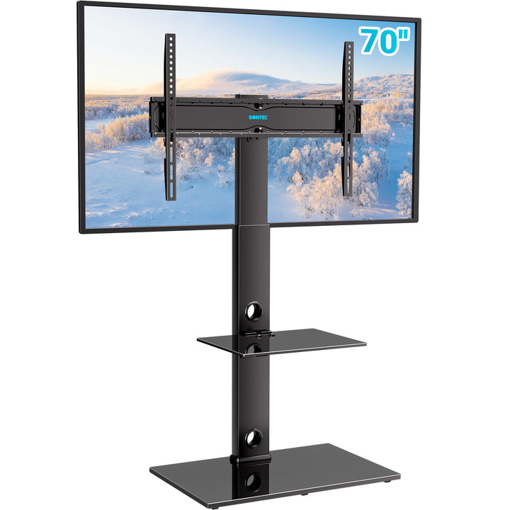 BONTEC TV Ständer für 30-70 Zoll LED OLED LCD Plasma Flach &amp; Curved Fernseher bis 40 kg, Höhenverste