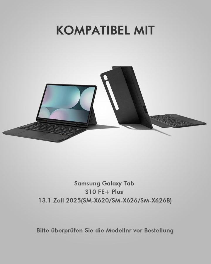 Doohoeek Tastatur Hülle mit LCD-Display für Samsung Galaxy Tab S10FE+ Plus 13,1 Zoll, Abnehmbare Blu