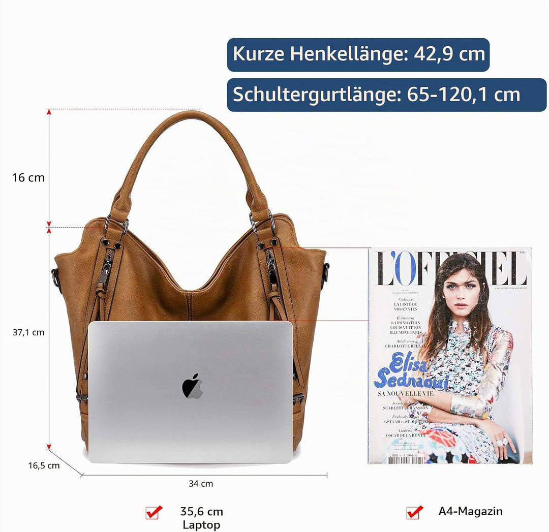 Realer Damen Handtaschen Gross Shopper Lederhandtasche Schultertasche Umhängetasche Geldbörse Hobo D