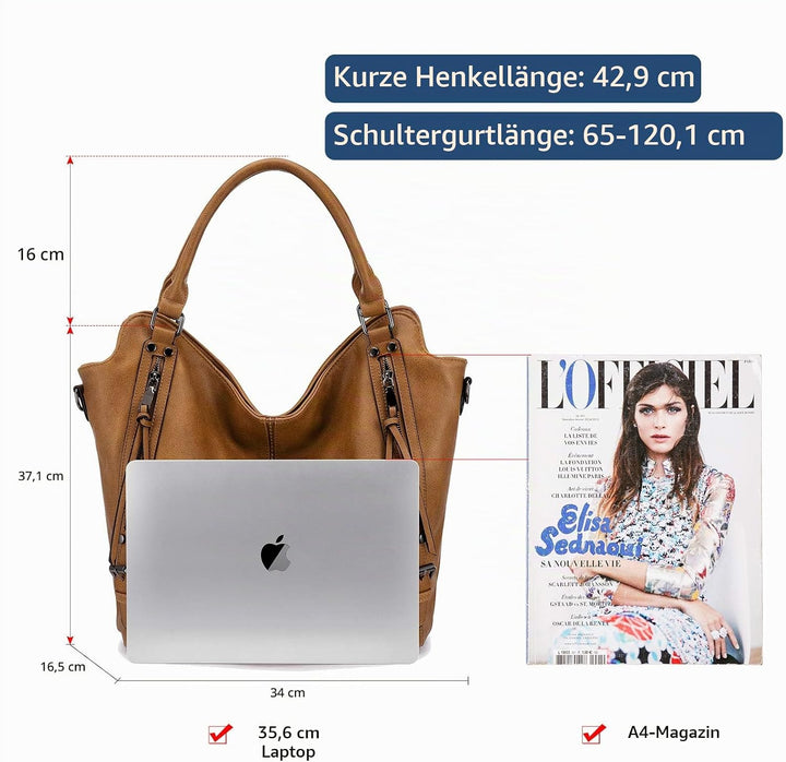 Realer Damen Handtaschen Gross Shopper Lederhandtasche Schultertasche Umhängetasche Geldbörse Hobo D