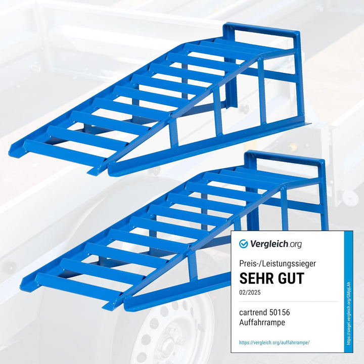cartrend PKW Auffahrrampen-Set, bis 225 mm Hebebühne Kfz Rampe Auffahrbock Hebeplattform mit Überfah
