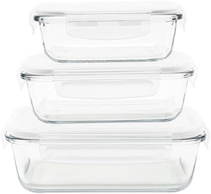 Pebbly 3ER-Set RECHTECKIGE VORRATSBEHÄLTER - 400-650-1000 ml Set de 3 boites rectangulaires, Set de