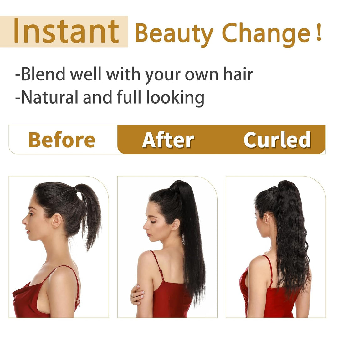 SEGO Ponytail Pferdeschwanz Haarteil Zopf extensions Haarverlängerung clip in Pony Echthaar remy Hai