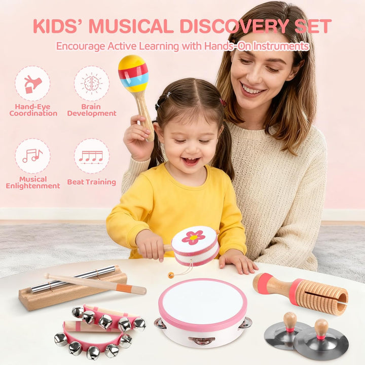 Musikinstrumente für Babys – Montessori-Musikspielzeug für Kleinkinder, Schlaginstrumenten-Set aus H