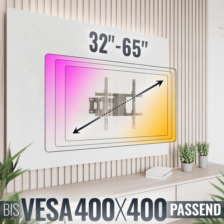 RICOO TV Wandhalterung Fernseher Schwenkbar Neigbar für 32-65 Zoll, Universal TV Halterung S7244, Fe