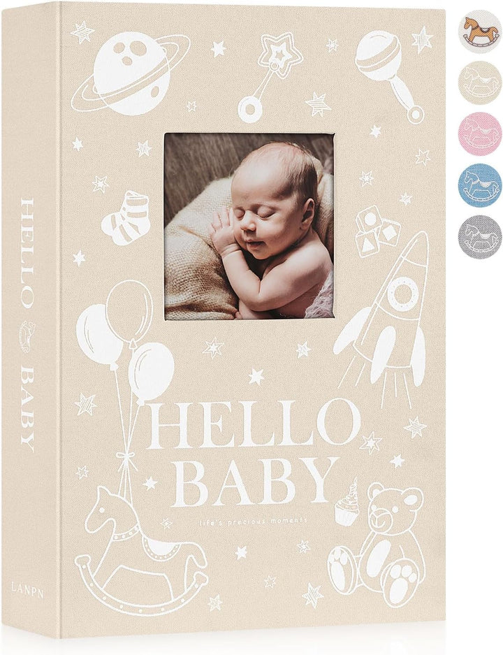 Lanpn Baby Photo Album 10x15 300 Fotos, 4x6 Fotoalbum Babyalbum Einsteckalbum, Leinen Einstecken Fot