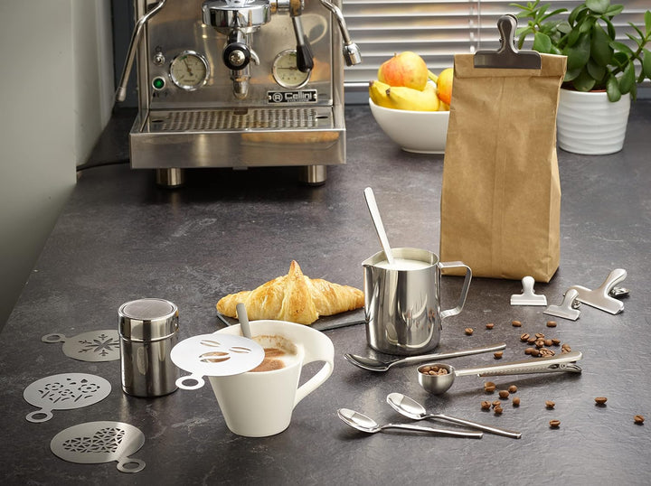 Echtwerk Kaffeezubehör-Set, 23-tlg, Milchschaumkännchen 600 ml, Kakaostreuer, 4x Espresso-, 4x Cappu