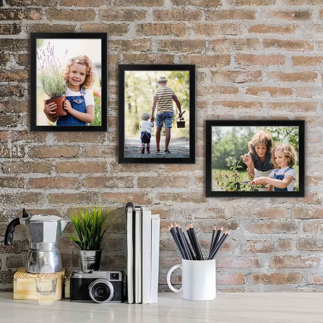PHOTOLINI Bilderrahmen 13x18 Schwarz, 10er Set Bilderrahmen 13x18 Holz MDF, Fotorahmen 13 x 18 mit A
