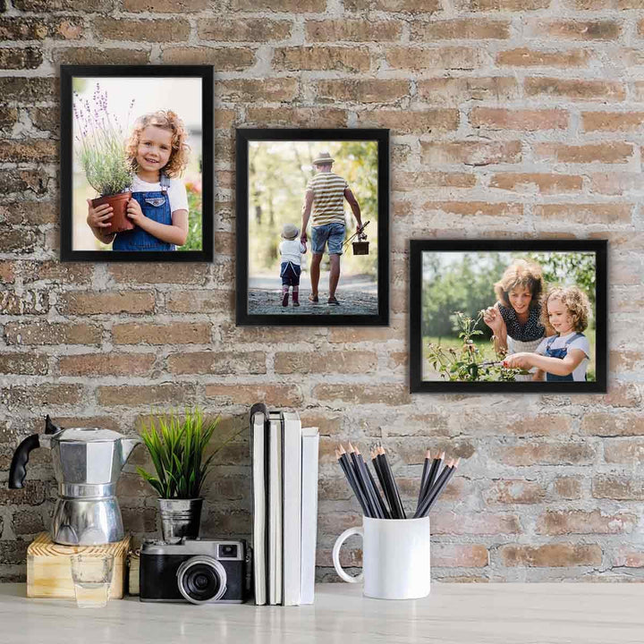 PHOTOLINI Bilderrahmen 13x18 Schwarz, 10er Set Bilderrahmen 13x18 Holz MDF, Fotorahmen 13 x 18 mit A