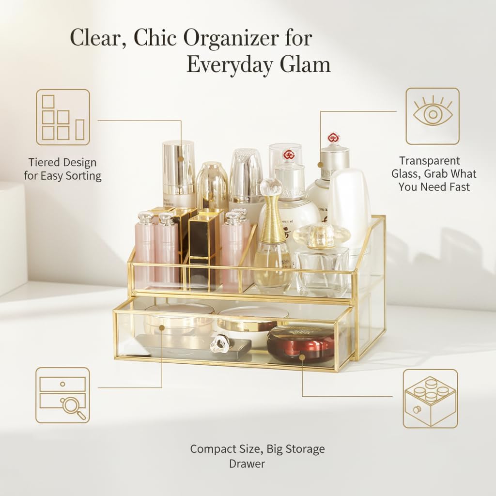YUEHUA Kosmetikorganiser,Beauty Organizer, Make Up Kosmetik Organizer, Schmink Aufbewahrung Kosmetik