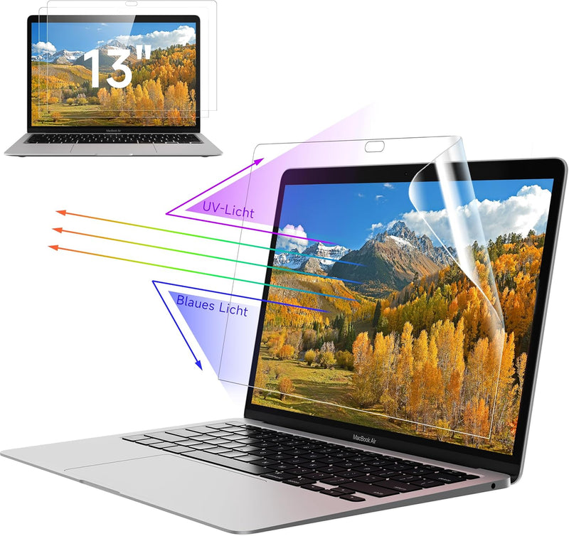 IPROKKO 2 Pack Anti Blaulicht Displayschutzfolie für MacBook Air 13 Zoll (2018-2021,M1)&MacBook Pro