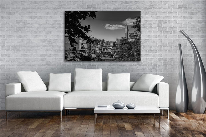 deyoli die Stadt Pisa in Italien Effekt: Schwarz/Weiss Format: 100x70 als Leinwand, Motiv fertig ger