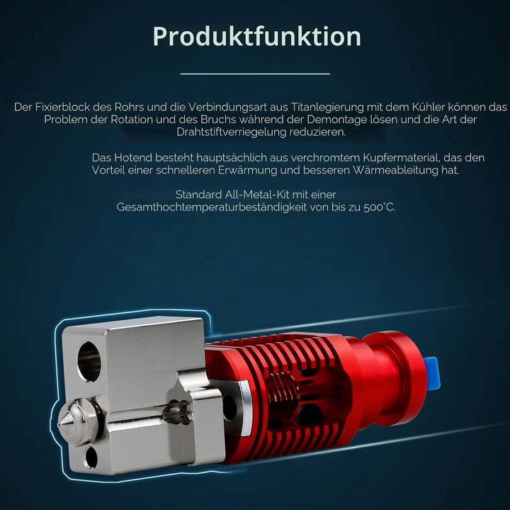 Upgrade bis zu 500 ℃ Red Lizard K1 Volcano All Metal Hotend High Flow Plated Copper Bimetal Heatbrea