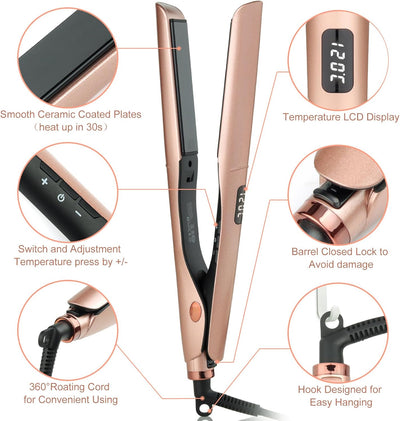 Glätteisen Locken und Glätten 2 in 1 SWORCHI Haarglätter Lockenstab Ceramic Hair Straightener für La