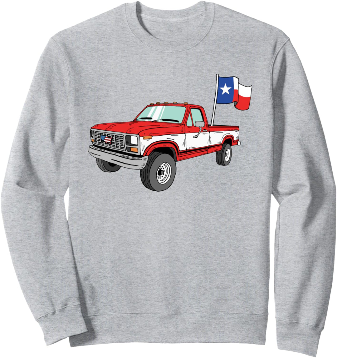Vintage Truck & State Flag of Texas Minimalist Sweatshirt