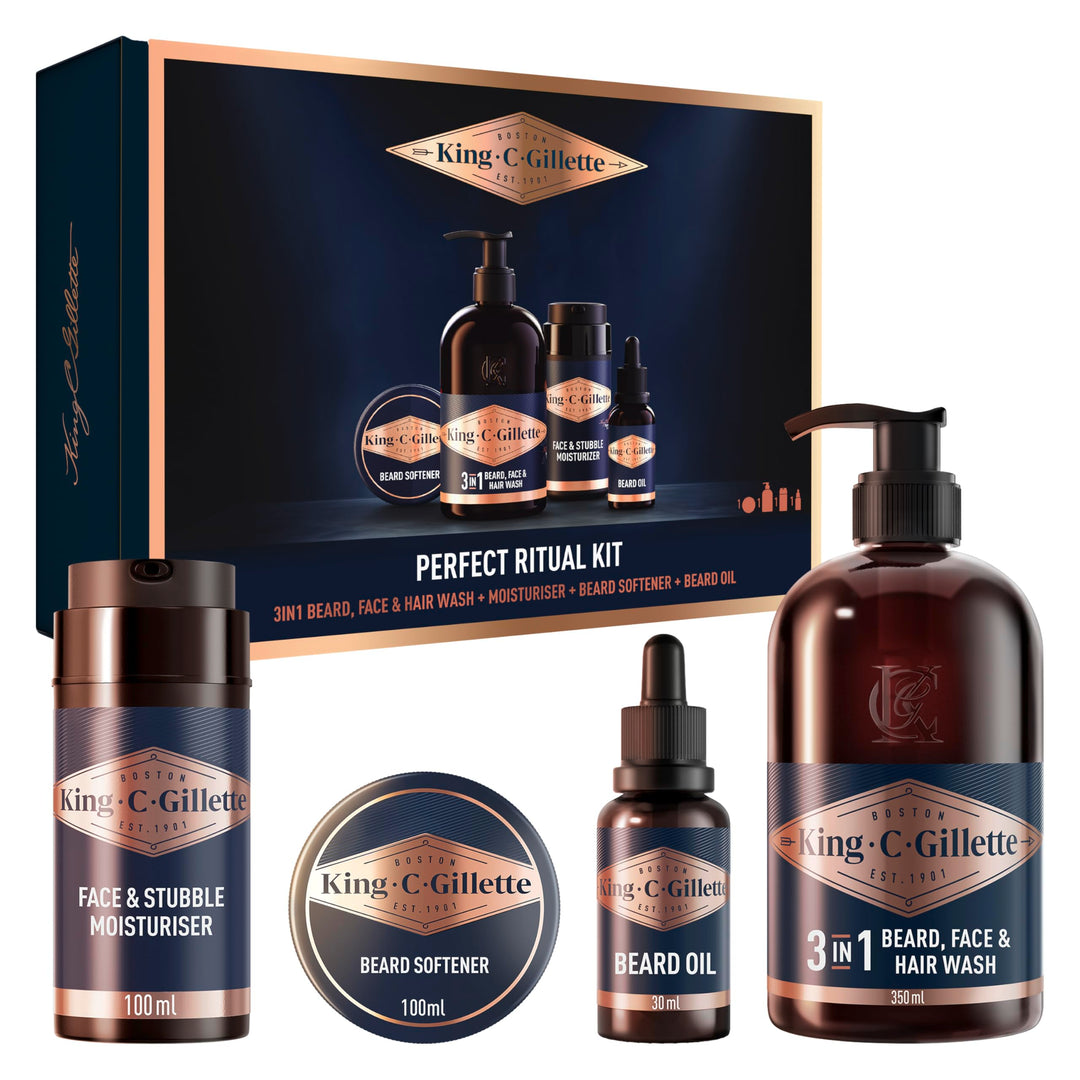 King C. Gillette Reise-Set für die perfekte Bartpflege für Männer, Geschenkset für Herren, inklusive