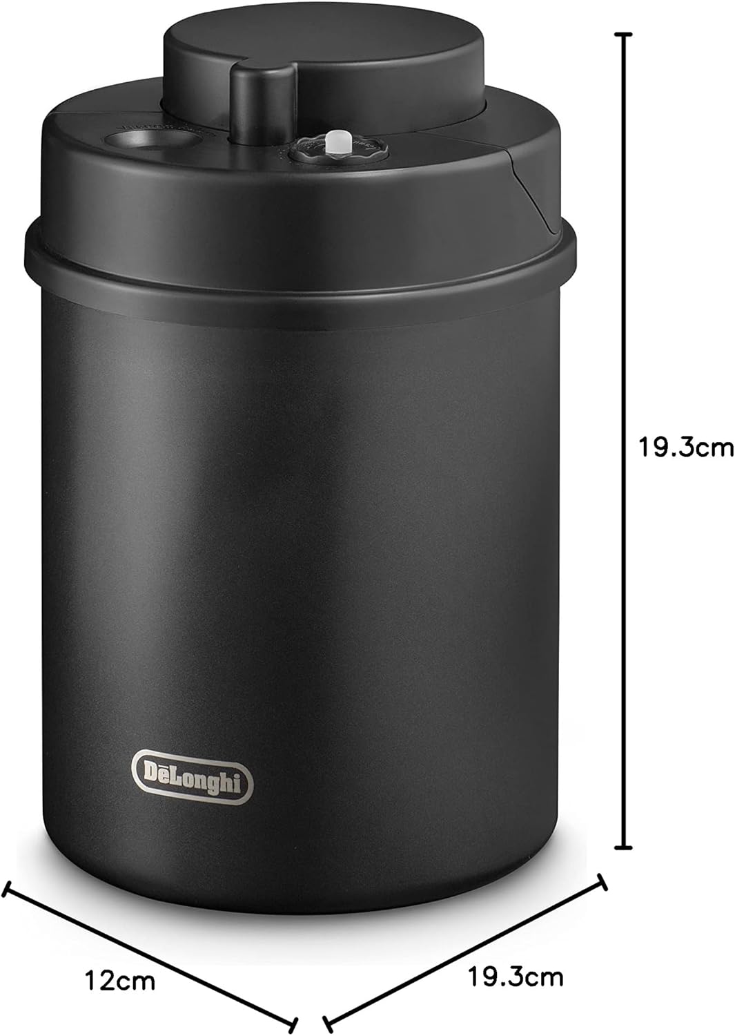 De'Longhi Vakuum-Kaffeebehälter DLSC071 – 1,5 L, Manuelle Versiegelung, Elegantes Design aus Schwarz