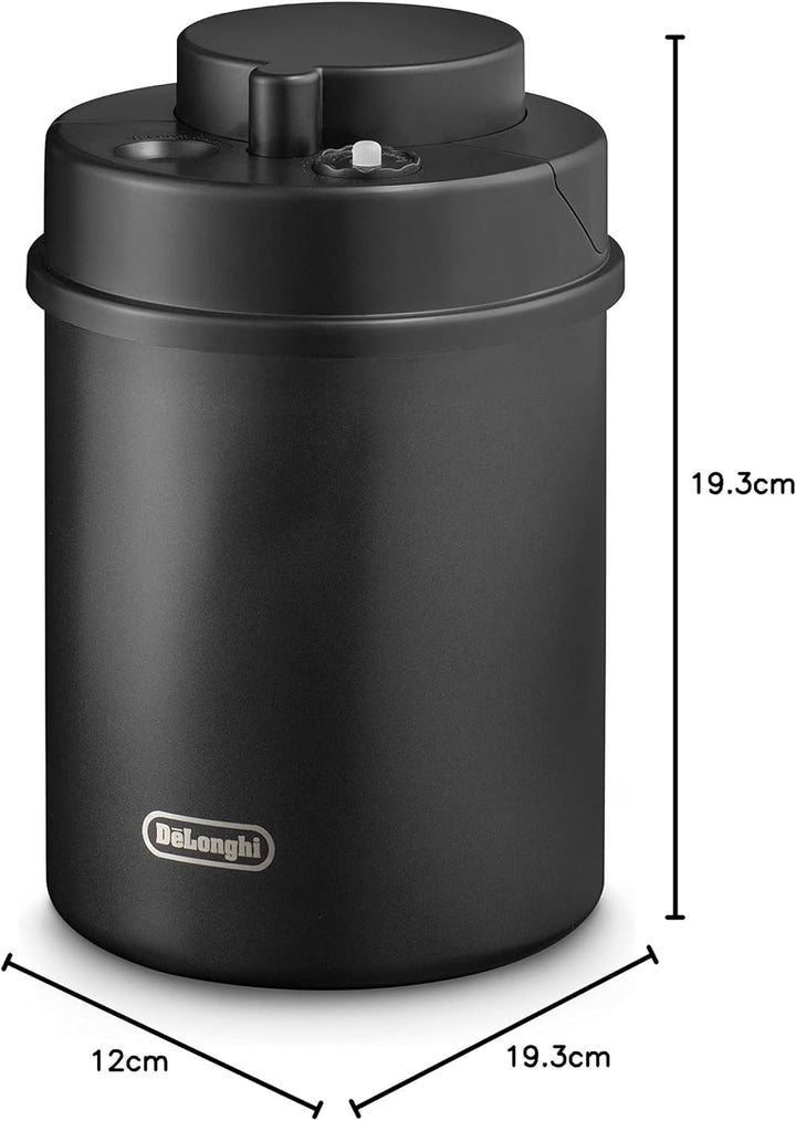 De'Longhi Vakuum-Kaffeebehälter DLSC071 – 1,5 L, Manuelle Versiegelung, Elegantes Design aus Schwarz