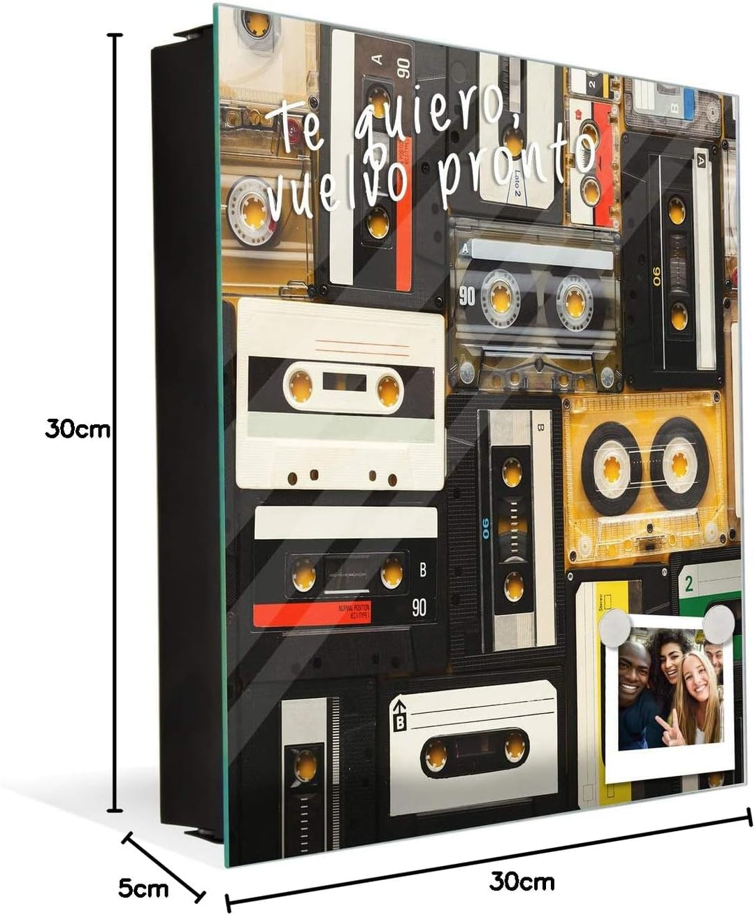 Schliessfach aus Stahl für die Schlüsselaufbewahrung und rahmenloses magnetisches Whiteboard K10 Aud