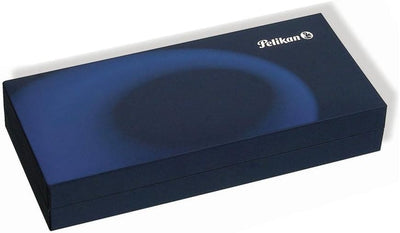 Pelikan Füllhalter Souverän 405, Schwarz, Feder B (breit), hochwertiger Kolbenfüller im Geschenk-Etu