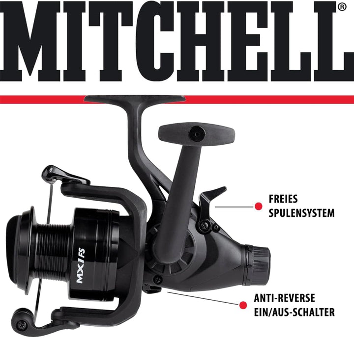 Mitchell MX1 FS Freilauf-Angelrolle mit Baitrunner System – Friedfisch- und Karpfenangeln – Brassen,