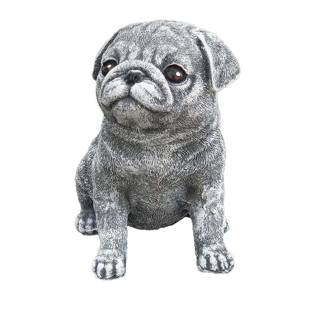 stoneandstyle Steinfigur Mops Hund, Frost- und Wetterfest, handgearbeitet