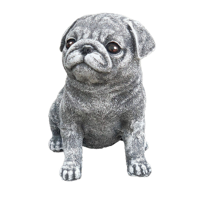 stoneandstyle Steinfigur Mops Hund, Frost- und Wetterfest, handgearbeitet