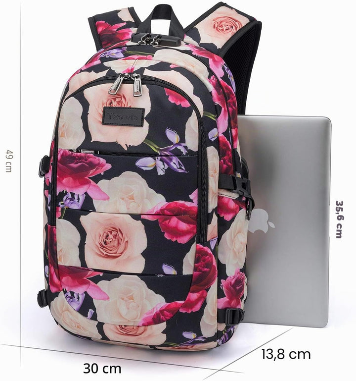Tzowla Anti Diebstahl Laptop Rucksack für Herren,Rucksack Wasserdicht mit USB-Ladeanschluss und Schl